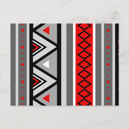 Moderne Südwestgeometrie, Rot & Grau / Grau Postkarte (Vorderseite)