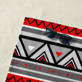 Moderne Südwestgeometrie, Rot & Grau / Grau Strandtuch (Beispiel)