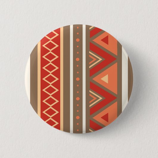 Moderne Südwestgeometrie, Taupe & Orange Button (Vorderseite)