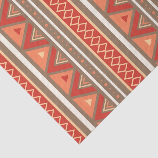 Moderne Südwestgeometrie, Taupe & Orange Seidenpapier (Ausschnitt)