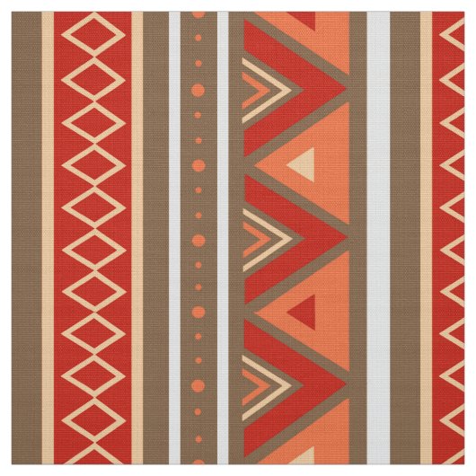 Moderne Südwestgeometrie, Taupe & Orange Stoff (Muster)