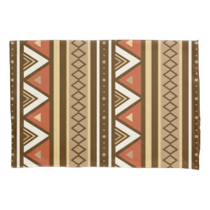 Moderne südwestliche Geometrie, Braun, Beige und R Kissenbezug