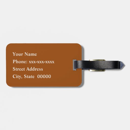 Moderne südwestliche Geometrie, braun, Tan & Rust Gepäckanhänger (Rückseite horizontal)