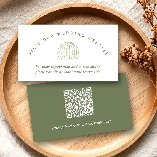Moderne südwestliche Kaktus QR Code Wedding Begleitkarte