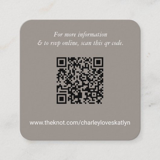 Moderne südwestliche QR-Code RSVP-Karte Begleitkarte (Vorderseite)