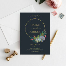 Moderne Sukkulente, die einladen Dankeskarte