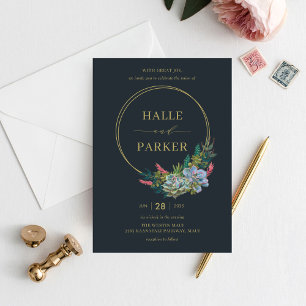 Moderne Sukkulente, die einladen Dankeskarte