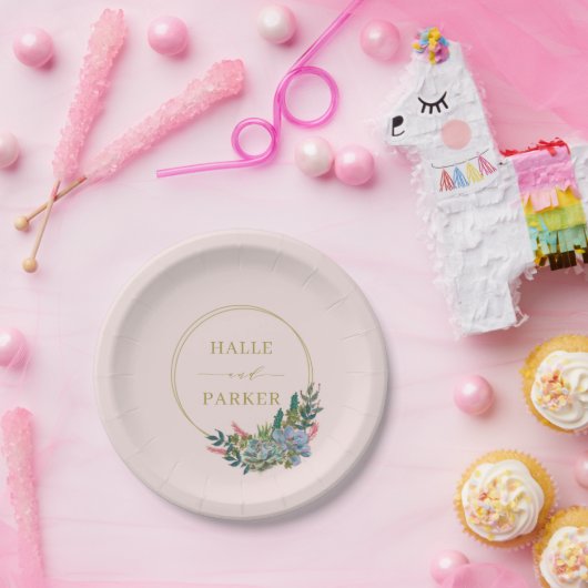 Moderne Sukkulente Hochzeiten oder Brautparty Tell Pappteller (Party)