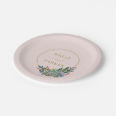 Moderne Sukkulente Hochzeiten oder Brautparty Tell Pappteller (Schrägansicht)