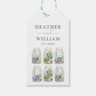 Moderne Sukkulente Terrarium Fiesta Blumenhochzeit Geschenkanhänger