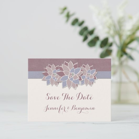 Moderne Sukkulturen Save the Date Ankündigungspostkarte (Stehend Vorderseite)