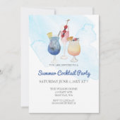 Moderne Summer Cocktail Party Einladungen (Vorderseite)