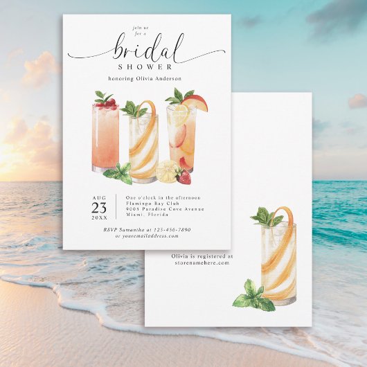 Moderne Summer Cocktails Bridal Dusche Einladung