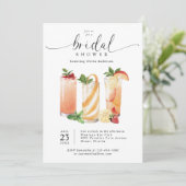 Moderne Summer Cocktails Bridal Dusche Einladung (Stehend Vorderseite)