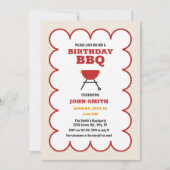 Moderne Summer GRILLEN Grill Birthday Einladung (Vorderseite)