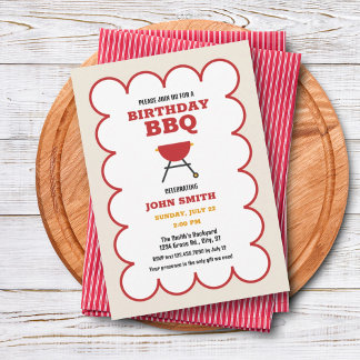 Moderne Summer GRILLEN Grill Birthday Einladung