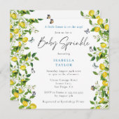 Moderne Summer Lemon Baby Dusche Sprinkle Einladung (Vorne/Hinten)
