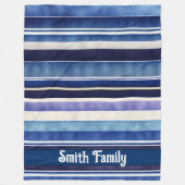 Moderne Summer Navy Blue Boat Stripes Collection Fleecedecke (Vorderseite)