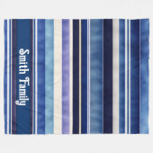 Moderne Summer Navy Blue Boat Stripes Collection Fleecedecke (Vorderseite (Horizontal))