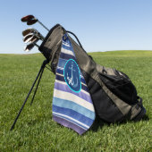 Moderne Summer Navy Blue Boat Stripes Collection Golfhandtuch (Gras)