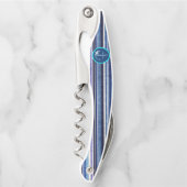 Moderne Summer Navy Blue Boat Stripes Collection Kellnermesser (Vorderseite)