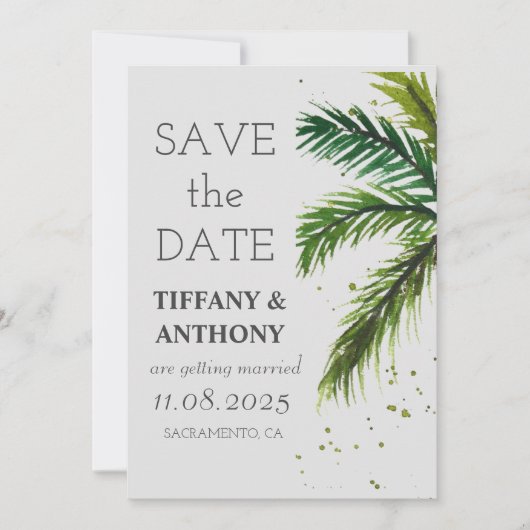 Moderne Summer Ocean Beach Hochzeit Save The Date (Vorderseite)