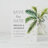 Moderne Summer Ocean Beach Hochzeit Save The Date (Stehend Vorderseite)