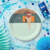Moderne Summer Themed Pool Party Papiertafel Pappteller (Party)