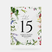 Moderne Summer Wildblume Watercolor Empfang Acrylschild (Vorderseite)