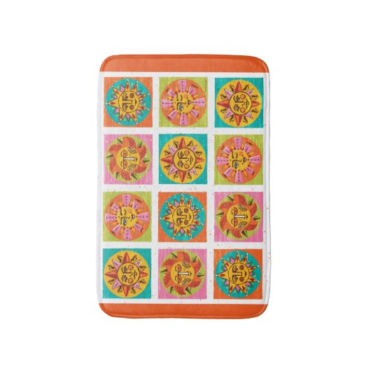 Moderne Sun Faces Dish Drainer - Mitte des Jahrhun Badematte (Vorderseite Vertikal)