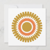 Moderne Sunburt Flat Note Card in Orange und Gold Mitteilungskarte (Vorderseite)