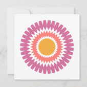 Moderne Sunburt Flat Note Card in Rosa und Gold Mitteilungskarte (Vorderseite)