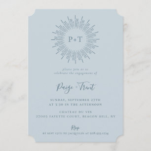 Moderne Sunbury Light Blue Engagement Party Einladung