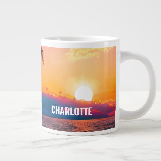 Moderne Sunset Beach Custom Adventure Kaffee Tasse (Rechts)