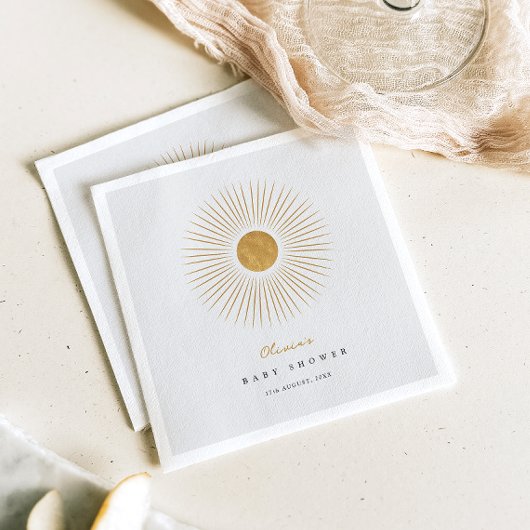 Moderne Sunshine Baby Dusche Minimal Papier Napkin Serviette