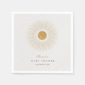 Moderne Sunshine Baby Dusche Minimal Papier Napkin Serviette (Vorderseite)