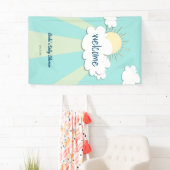 Moderne Sunshine Baby Dusche Willkommen Banner (Insitu)