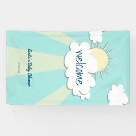 Moderne Sunshine Baby Dusche Willkommen Banner