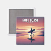 Moderne Surfer Sunset Gold Coast Australien Magnet (Vorderseite/Rückseite)