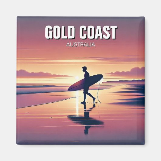 Moderne Surfer Sunset Gold Coast Australien Magnet (Vorne)