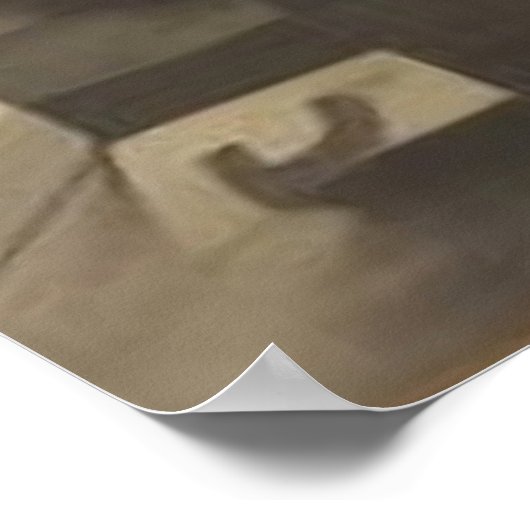 Moderne surrealistische abstrakte Schachfiguren Poster (Ecke)