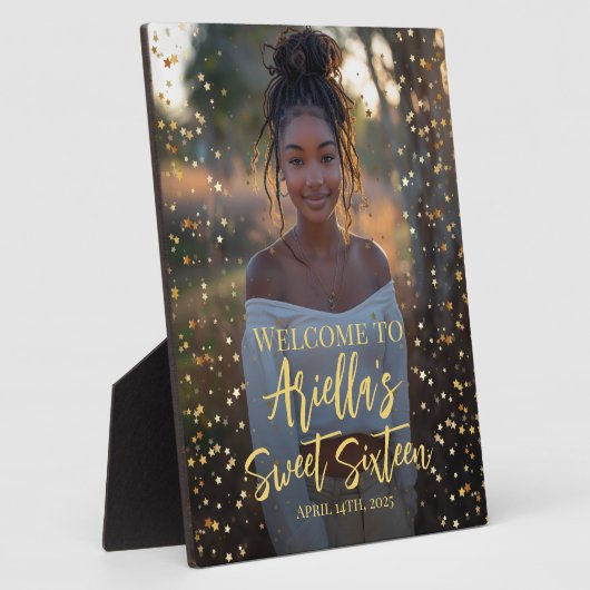 Moderne, süße 16 Party Foto Begrüßungstabelle Fotoplatte (Seite)