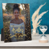 Moderne, süße 16 Party Foto Begrüßungstabelle Fotoplatte (Seite)