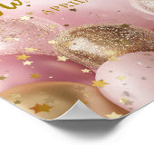 Moderne süße 16 rosa goldene Ballons Willkommen Poster (Ecke)
