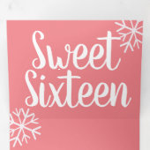 Moderne süße 16 Schneeflocken Dreifach Gefaltete Einladung (Innen Erste Seite)