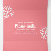 Moderne süße 16 Schneeflocken Dreifach Gefaltete Einladung (Innenseite Mitte)