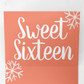 Moderne süße 16 Schneeflocken Dreifach Gefaltete Einladung (Innen Erste Seite)