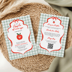 Moderne süße Augenweide Gingham-Baby-Party Einladung