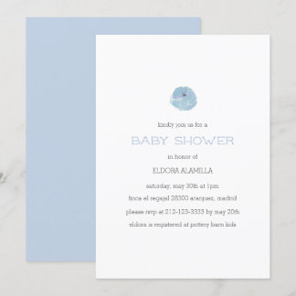 Moderne süße blaue geschlechtsneutrale Babyparty Einladung