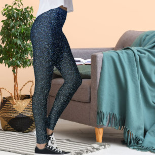 Moderne süße blaue Glitter-Schimmer-Muster Weihnac Leggings